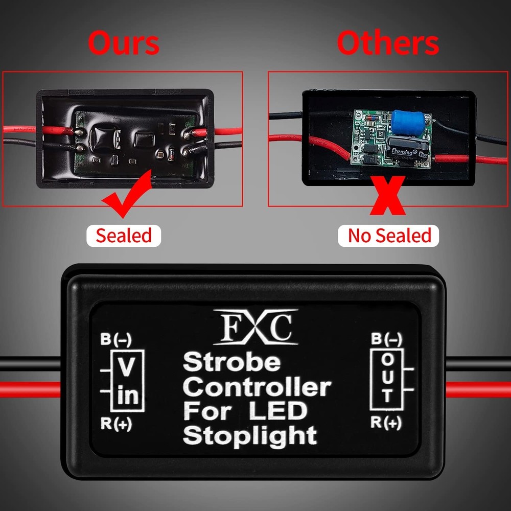 FXC 2x 24W Flash Strobe Controller Flasher Module for LED Brake Light Tail St...