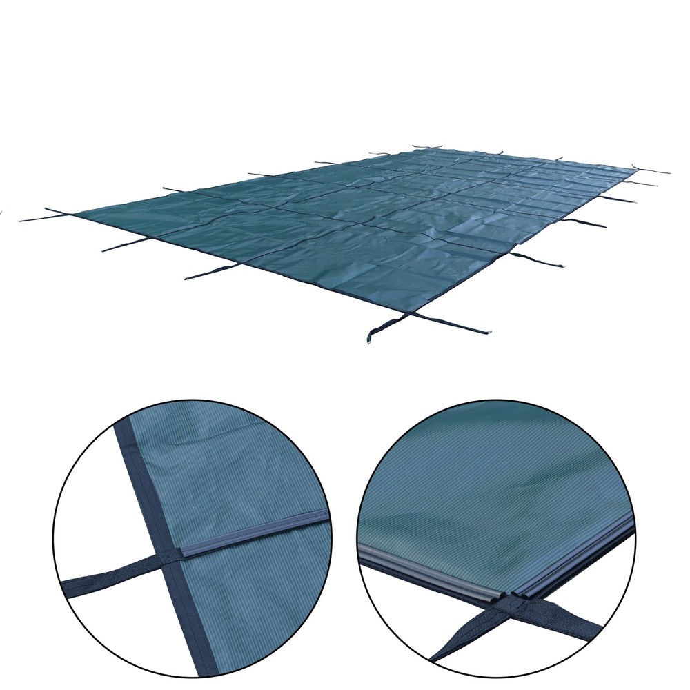 Inground Pool Cover Safety Fits Rectangle Swimming Pool Mesh Solid Pool Cover