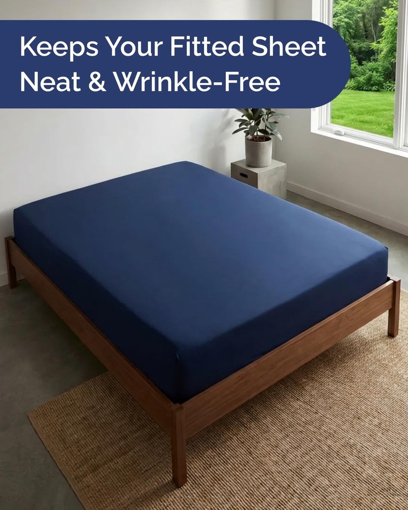 Bed Sheet Holders - Adjustable Elastic Fasteners with Metal Clips - Sheet Cli...