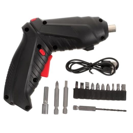 1set Cordless Rechargeable Screwdriver with Led Light Compact Electric Drill
