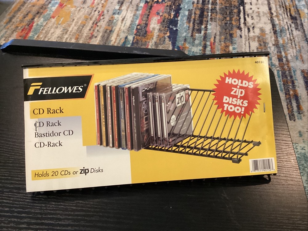 CD Wire Rack-20 Capacity Black Wire-horizontalstorage