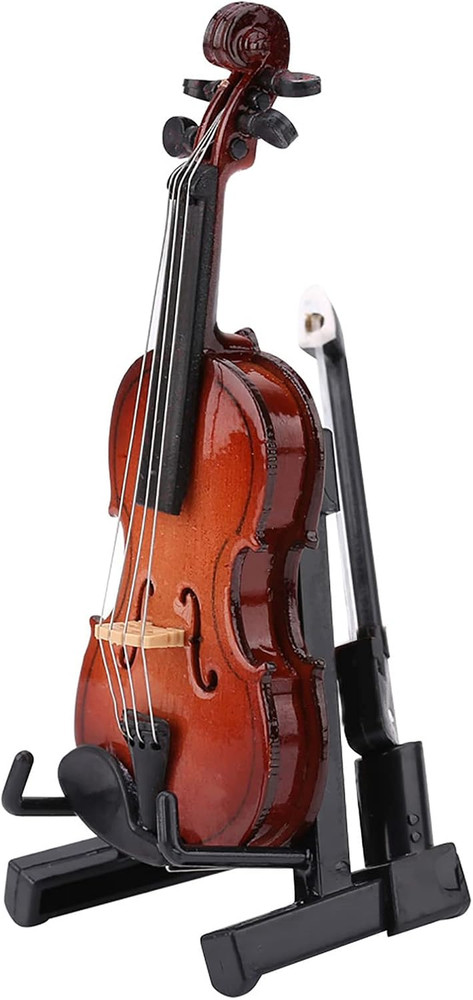 - Four Seasons Tiny Violin for Complainers, Miniature Model with Stand Case, Dol