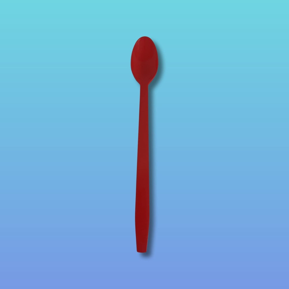 8" Red Plastic Sundae/Soda Spoon 50 Pack 8",