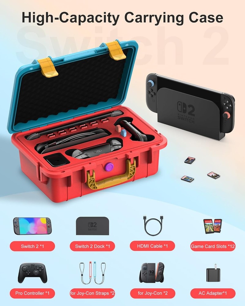 Hard Carrying Case for Nintendo Switch 2 Console Pro Controller & Accessories