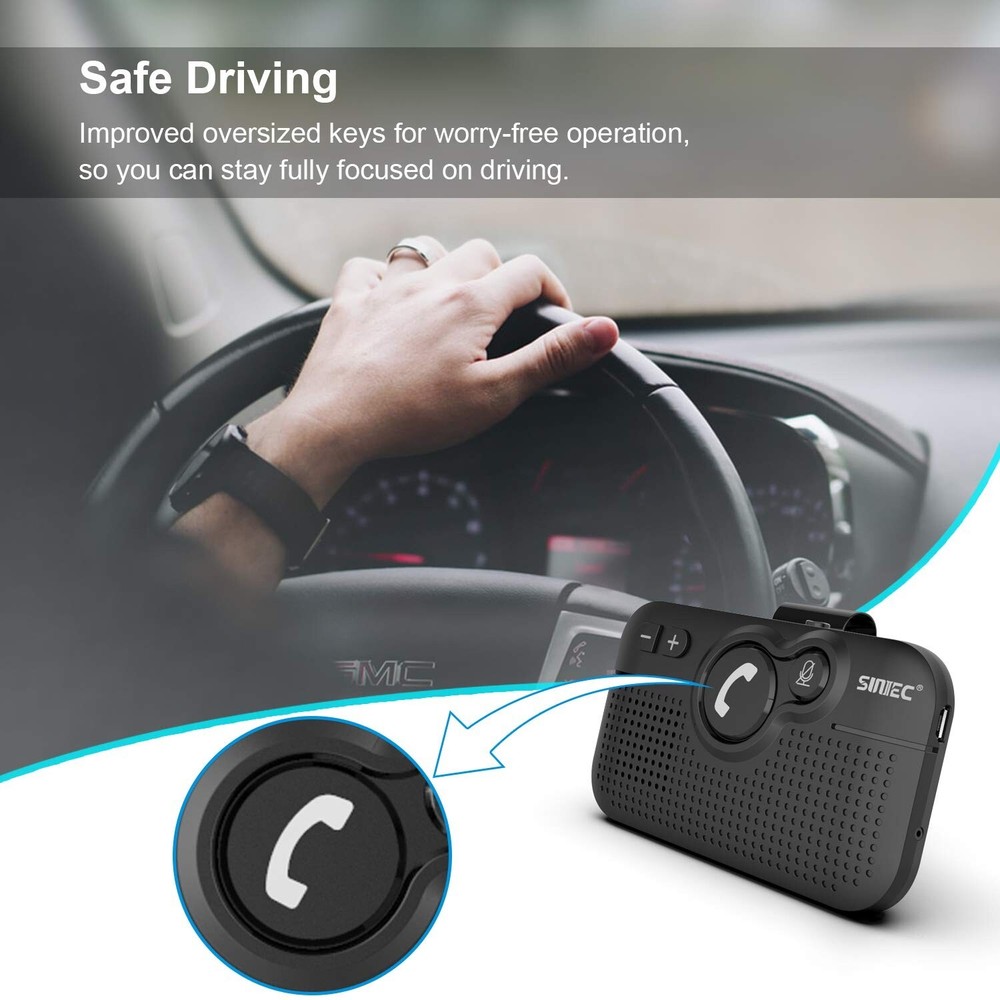 Handsfree Bluetooth Car kit for Cell Phone, Wireless Bluetooth Speaker for ca...