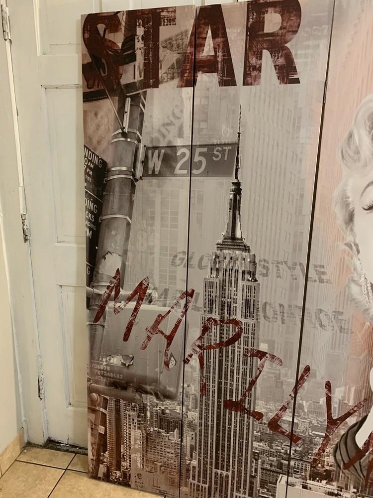 Large 4 Panel Canvas Madeley Monroe ￼Room Divider Screen