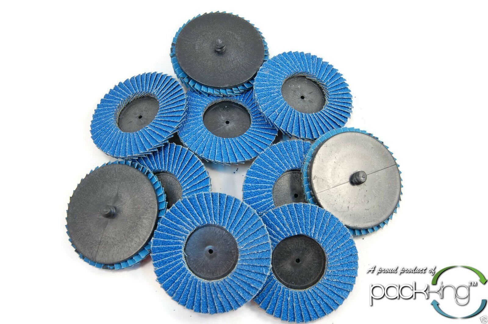 (10pk) 3" Inch 40 Grit Flap Sanding Disc Wheels Type R Roloc Threaded Twist Lock