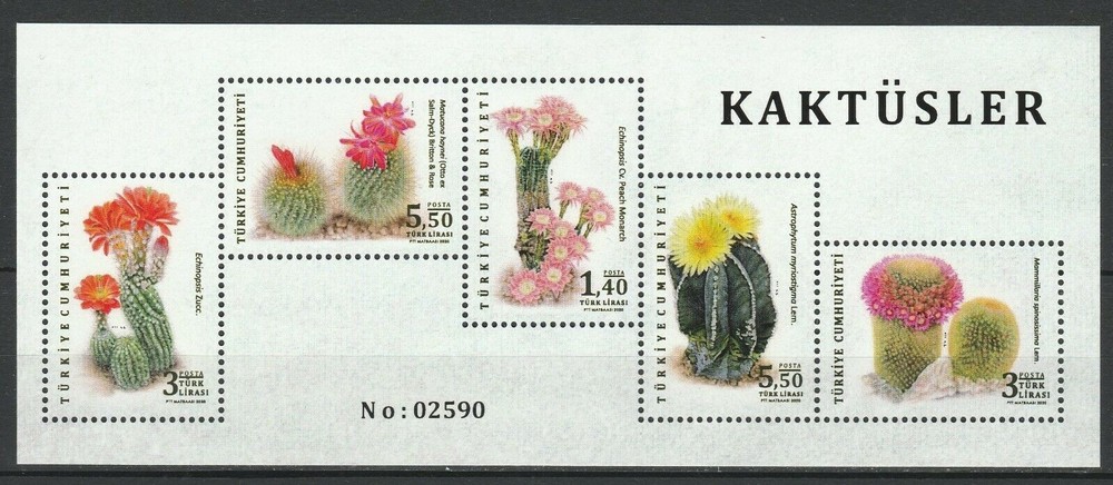 TURKEY / 2020, Flora - Cactus Numbered, MNH