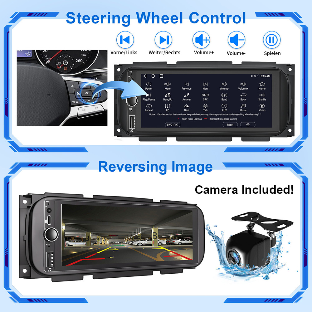 Car Stereo Radio For 2002-2005 Dodge Ram 1500 2500 3500 Android 14 Carplay GPS