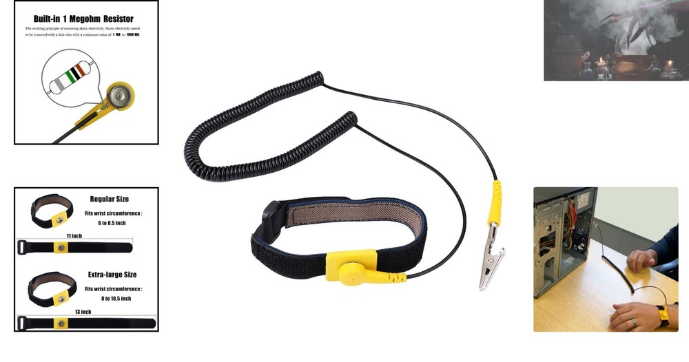 Durable Anti-Static Wrist Strap: 9.8ft Cable, Adjustable Fit for Professionals