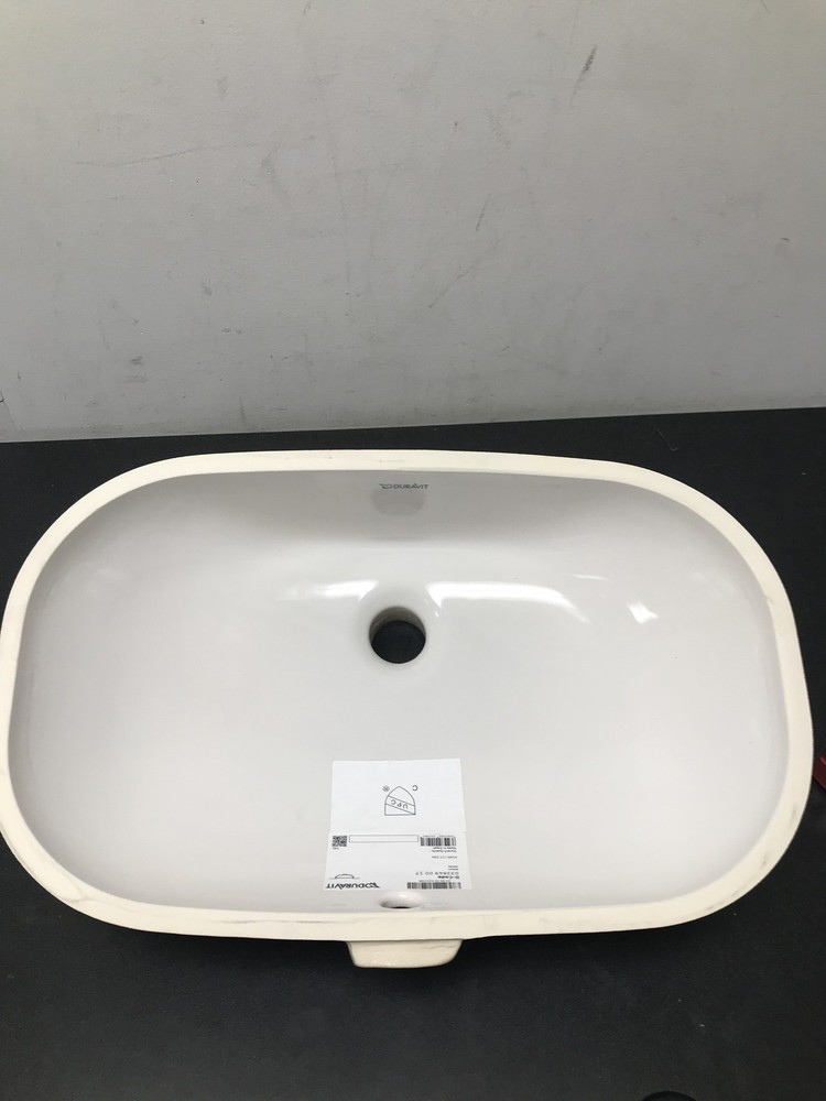Duravit 0338490017 D-Code 20" Oval Undermount Sink with Overflow - White