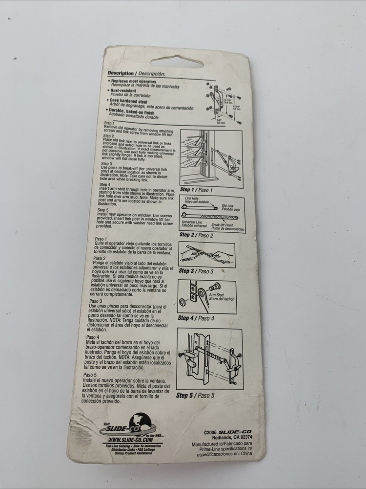 SLIDE CO. Jalousie Window Replacement Operator Gray #171398