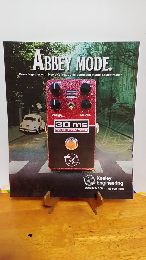 KEELEY GUITAR EFFECTS ABBEY MODE GUITAR  PRINT AD 11 X 8.5  0F2