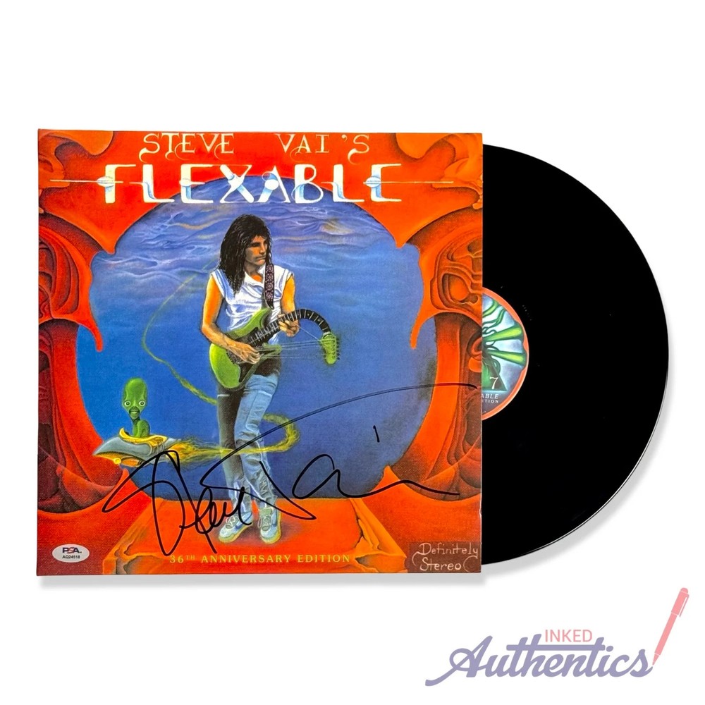 Steve Vai Signed Autographed Vinyl LP “Flex-Able” PSA/DNA Authenticated