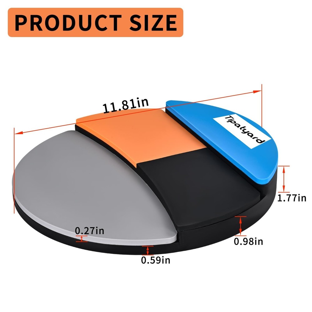 Drum Practice Pad, Drum Pad 12 Inch Silent Practice Pad with 4 Different Play...
