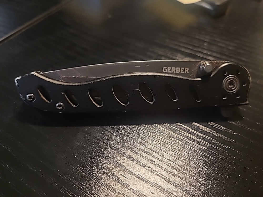 Gerber Evo Junior Titanium Pocket Knife Combo Edge Blade