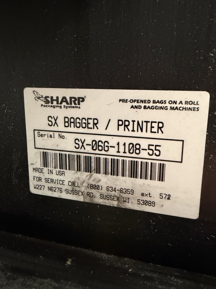 Sharp Packaging Systems SX Tabletop Bagger w/ Bags