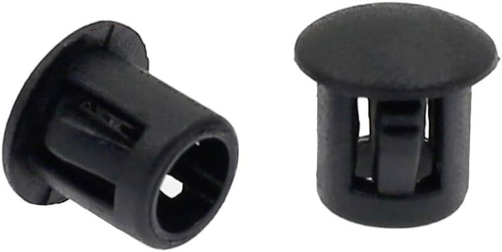60 Flush-Type 6Mm Black Plastic Hole Plugs, Snap-In Locking End Caps