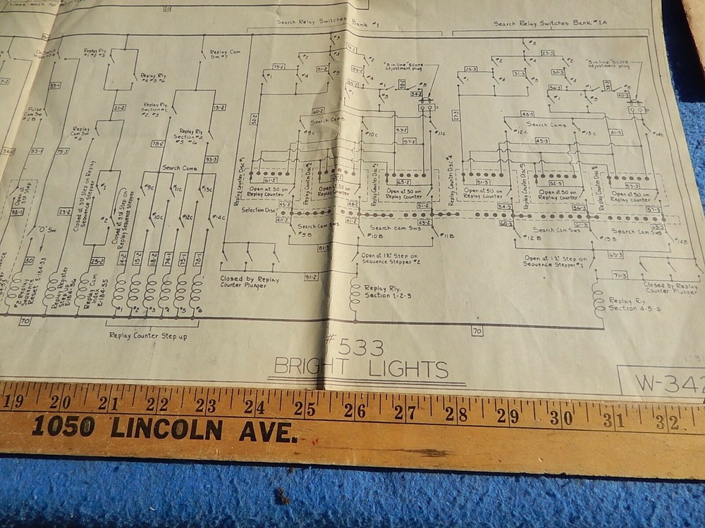 1951 Bally BRIGHT LIGHTS bingo service schematic