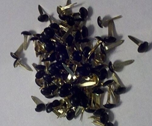 Mini Black Colored Brads - 100ct - Rounds