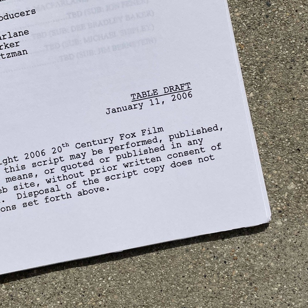 American Dad Original 2006 Production Used Table Draft Script A House Divided