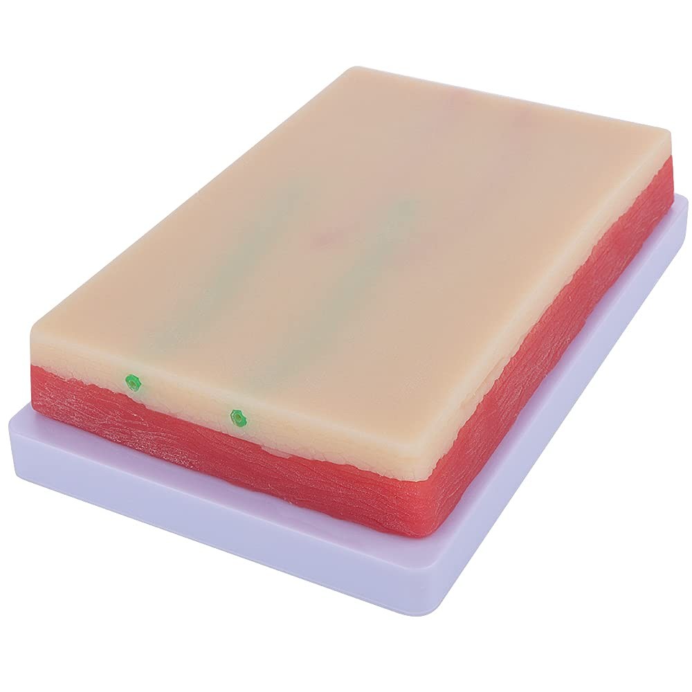 Venipuncture IV Injection Training Pad Model, Silicone Human Skin Suture Trai...