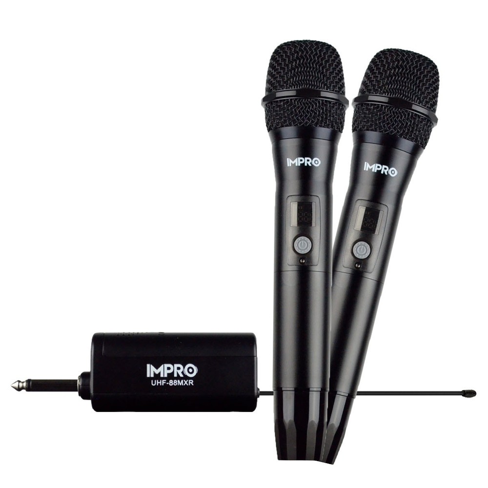 Pro UHF Wireless Karaoke Microphones w/ Echo & Bluetooth - Black
