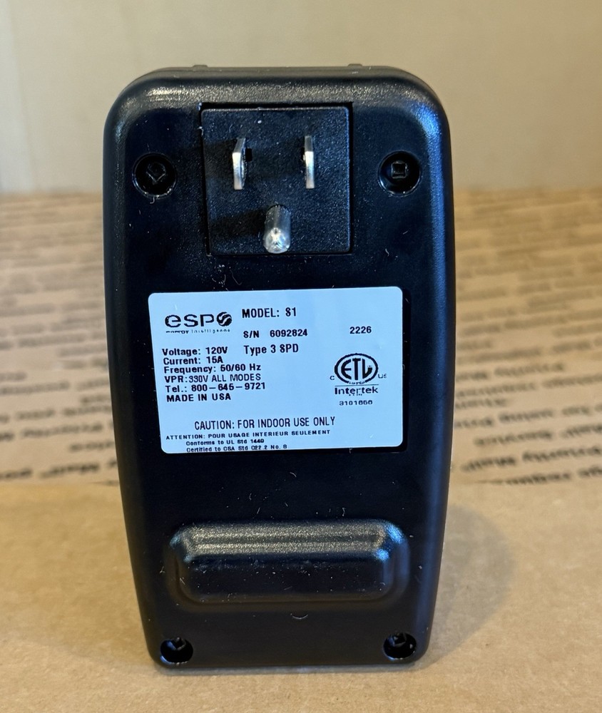 New ESP Electronics Surge Protector S1 Outlet Mount