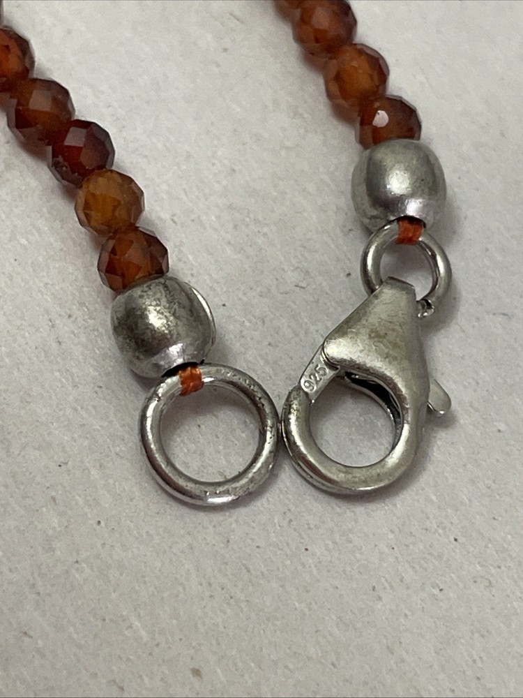 925 Stone Bead Necklace 17” Long