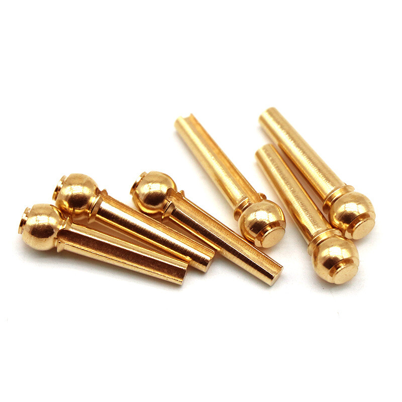 6pcs Set Acoustic Electric Guitar String Bridge Pins Solid Copper Brass Endpin