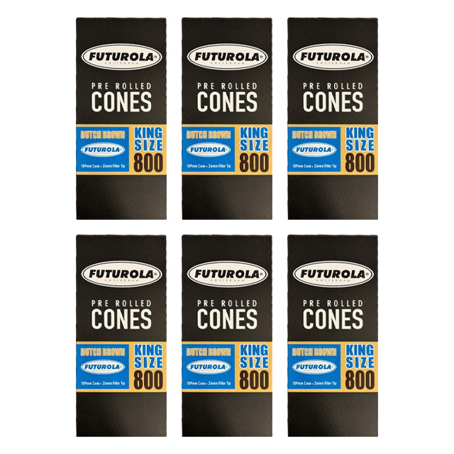 Futurola King Size 109/26 Pre-Rolled Cones - Dutch Brown - Case of 6