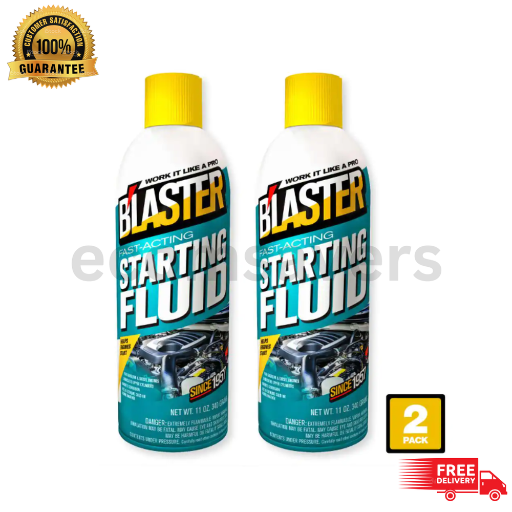 2 Pk 11oz Engine Starting Fluid Spray Fast-Acting Cold Start Boost Ether NEW