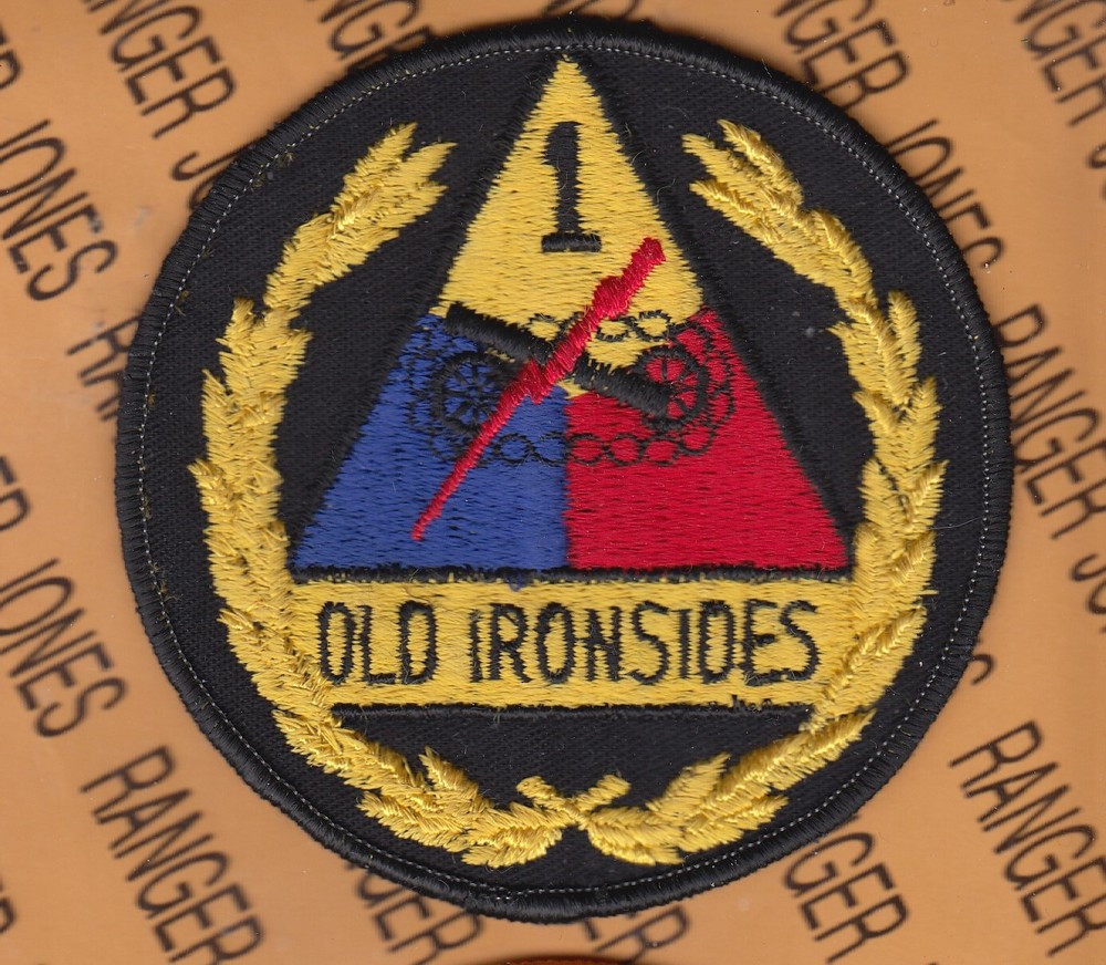 US Army 1st Armored Division OLD IRONSIDES Armor Tank ~4" patch m/e