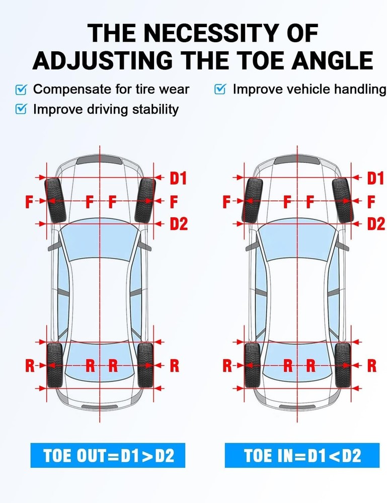 2PCS Wheel Alignment Tool with Connection Sheet 2025 Upgraded Toe Alignment Tool