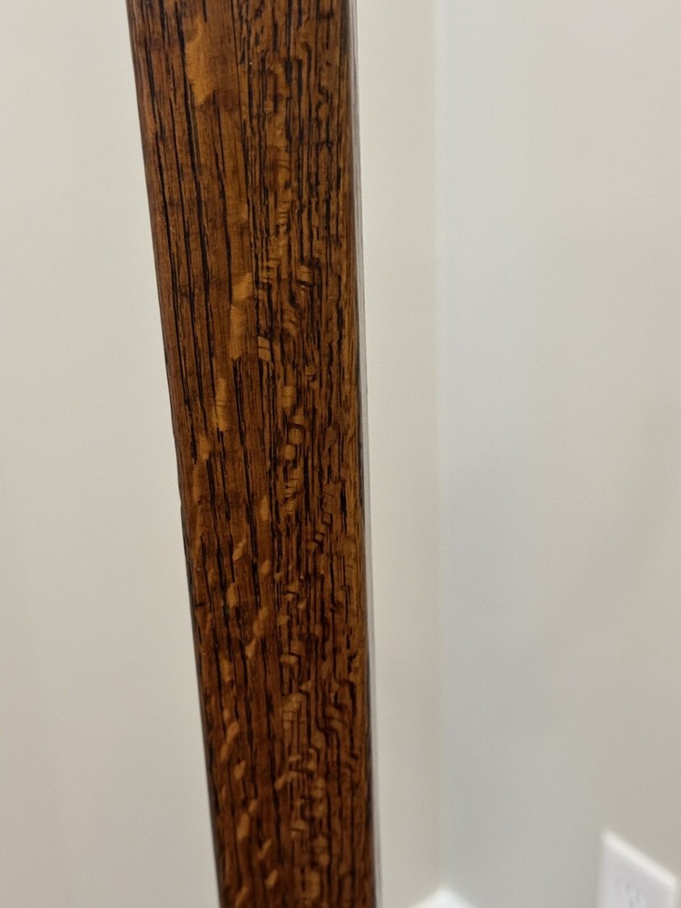 Antique, Solid Quarter Sawn Oak, Coat Hat Rack / Stand, Deep Color, Brass Hooks