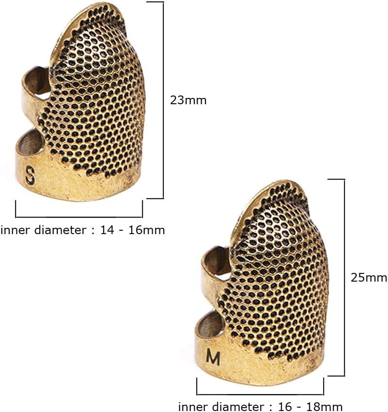 4 Pack Sewing Thimble Finger Protector, Adjustable Metal Shield...