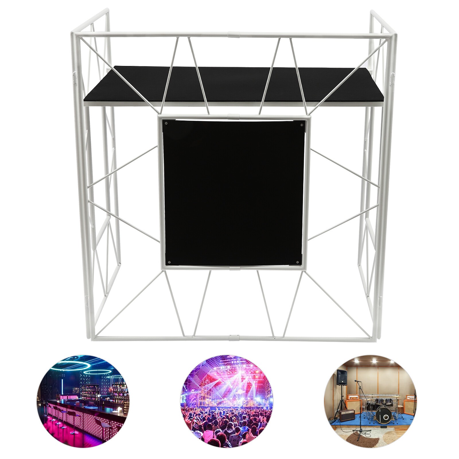 DJ Display Stand, DJ Event Booth Facade, Portable DJ Facade Booth Table, DJ Cont