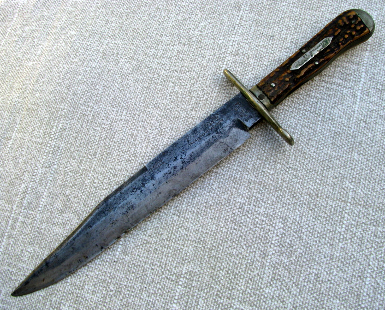 IXL 9 INCH STAG CIVIL WAR SIEGE OF VICKSBURG MISS. JULY 4,1863 BOWIE KNIFE
