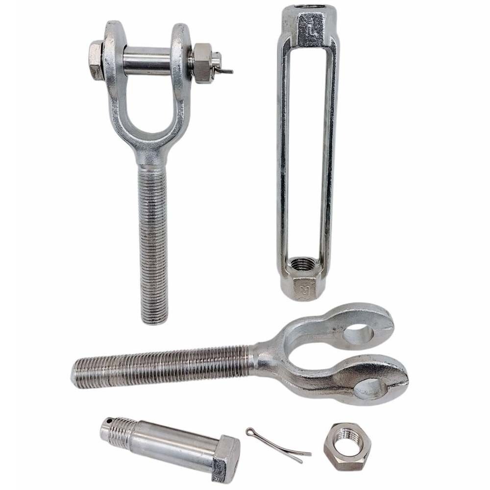 Stainless Steel T316 Mil Spec 5/16" x 4-1/2" Jaw Jaw Turnbuckle 800 Lbs WLL