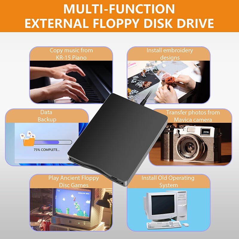 External 3.5" 144MB Floppy Disk Drive Portable USB Floppy Reader