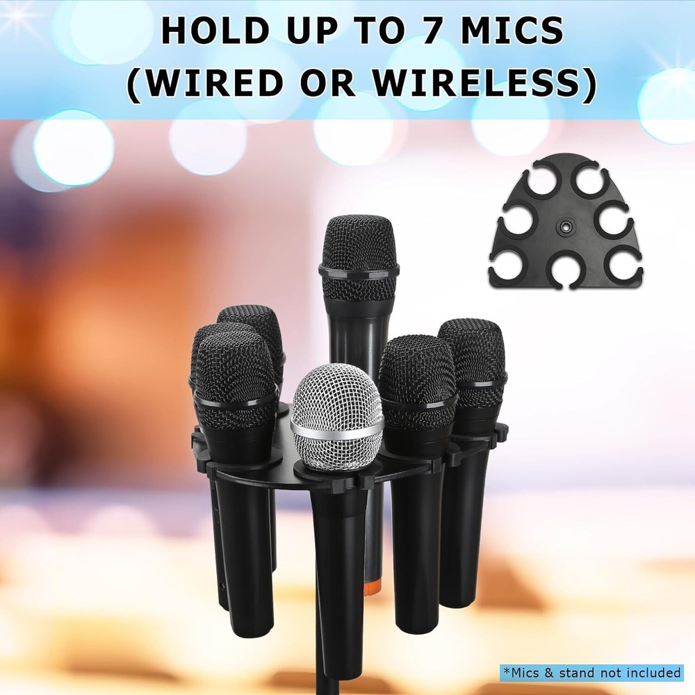 "Microphone Holder Multi Mic Holder for Wired and Wireless Mics Multiple Micro..