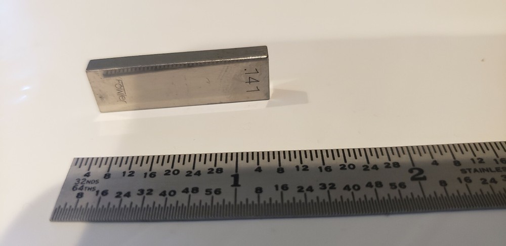.141" Fowler Rectangular Steel Gage Gauge Block.
