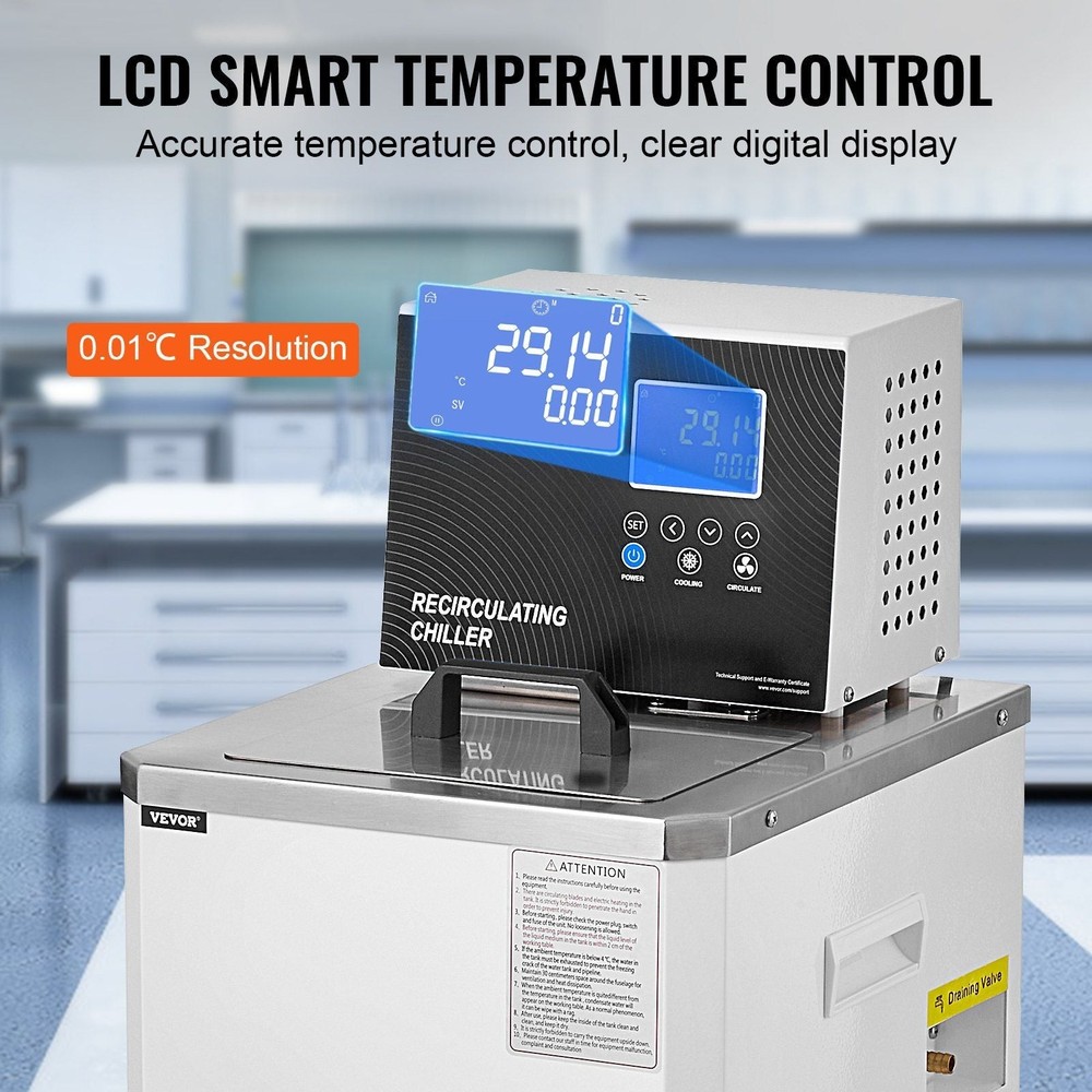 Laboratory Chiller Circulator, 6L Chiller Lab Low Temperature Cooling Liquid, -4
