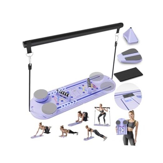 Pilates Reformer  Multi-Function Pilates Board with Timer Counter，Portable