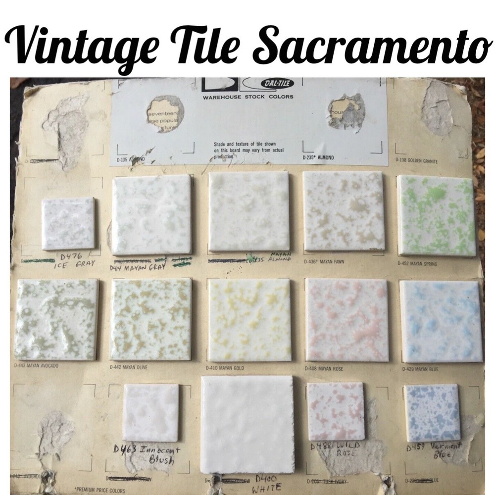 Discontinued Dal tile Mayan White & all colors bumpy splatter dapple dimple