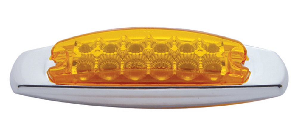12 LED Reflector Rectangular Clearance/Marker Light - Amber LED/Amber Lens