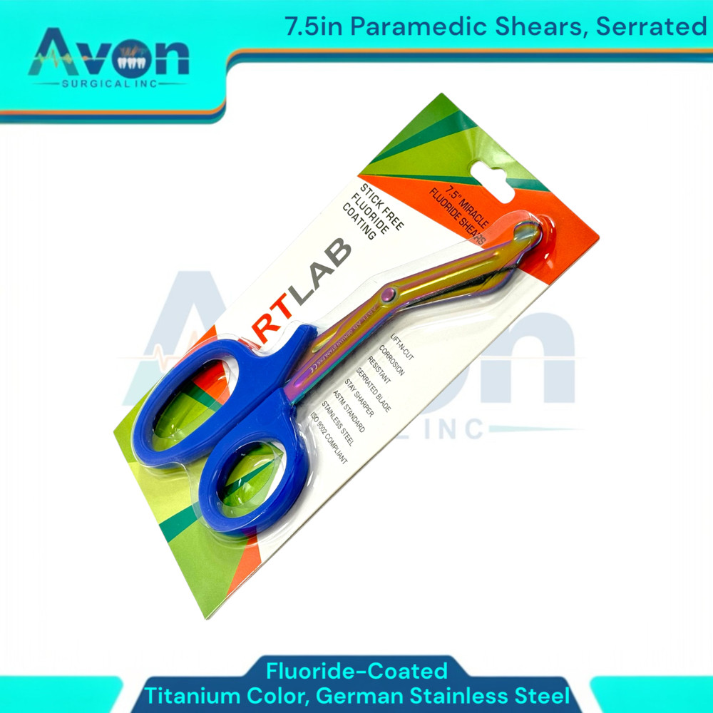 7.5" EMT Trauma Utility Scissors, Serrated, Fluoride Coated, Multi-Purpose