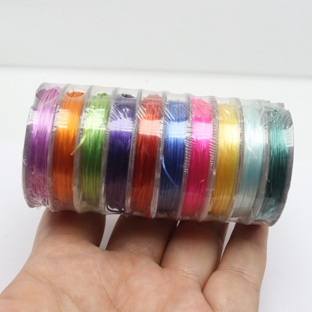 10Rolls X 10Meter Mixed Color Elastic String - Stretch Beading Jewely Cord