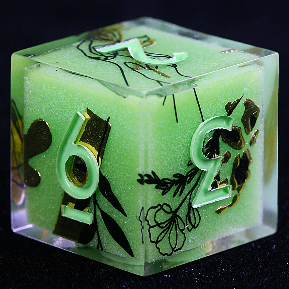 9 Polyhedral Resin Dice D&D Sets Macaron Flora Glyph for Dungeons Dragons RPG