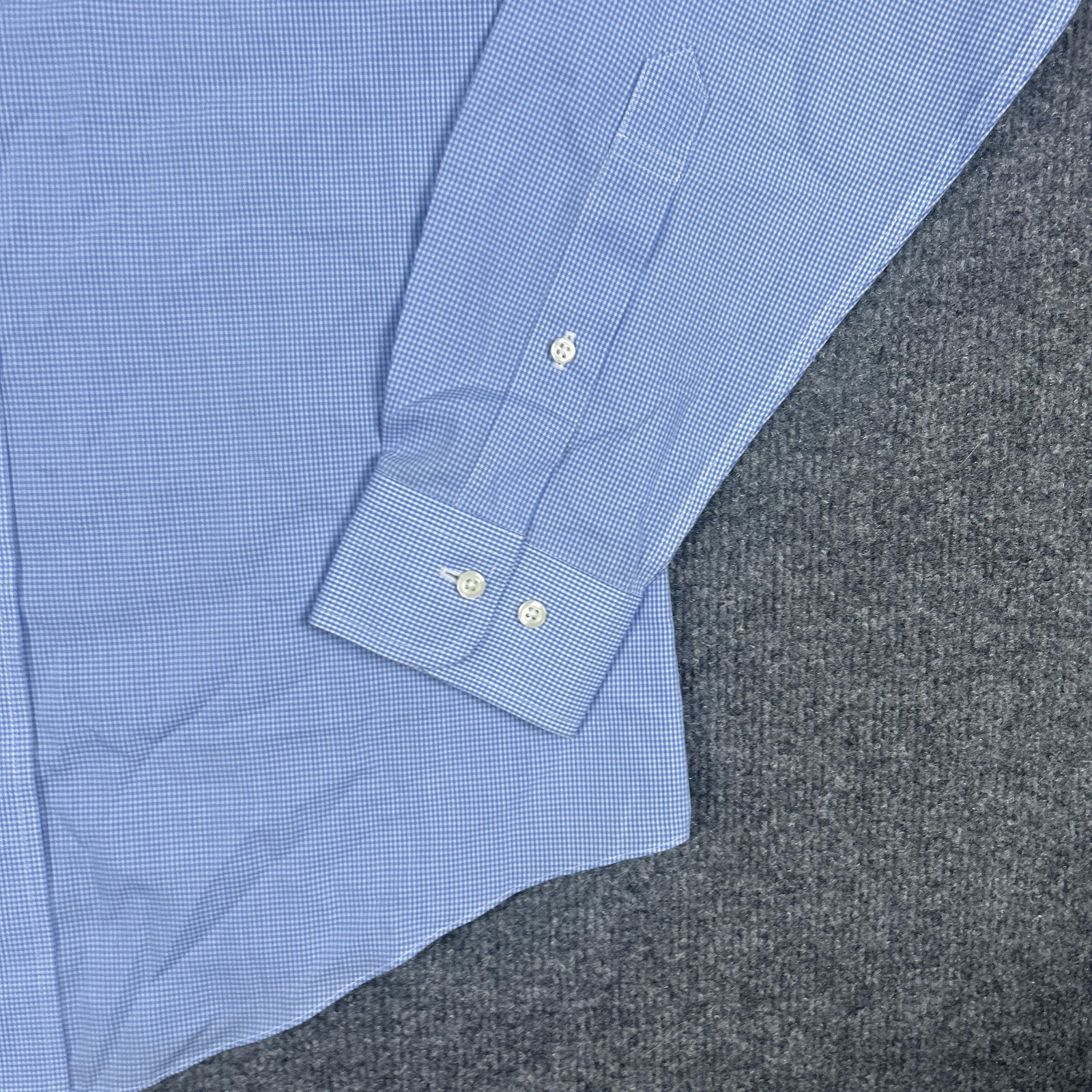 Brooks Brothers Mens 15 Blue Gingham Slim Fit Dress Shirt